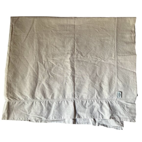 Williams Sonoma Tablecloth Beige Linen Cotton Blend 4.75" Border Hem Portugal - Picture 4 of 8